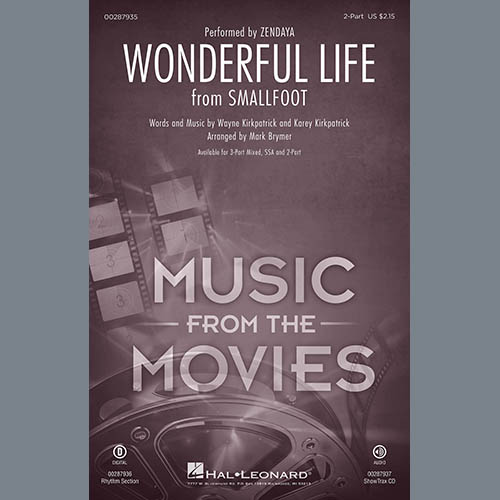 cover: Wonderful Life (from Smallfoot) (arr. Mark Brymer), Zendaya, Chor