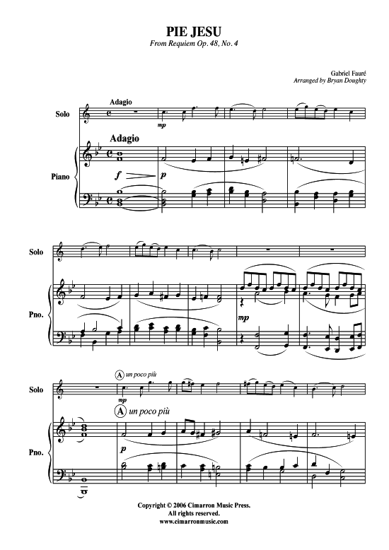 Product picture to: Pie Jesu Gabriel Faure