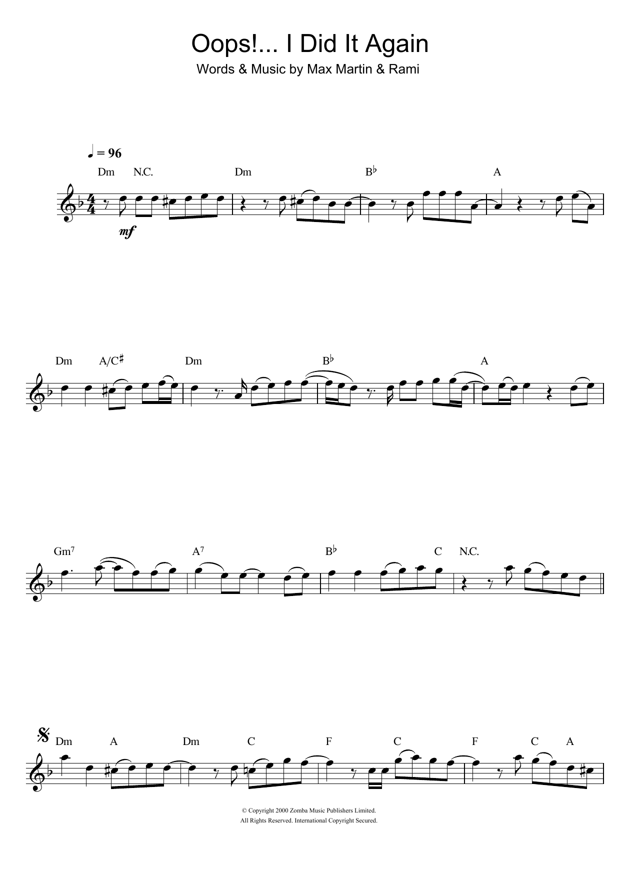 Product picture to:  Oops! I Did It Again - Britney Spears