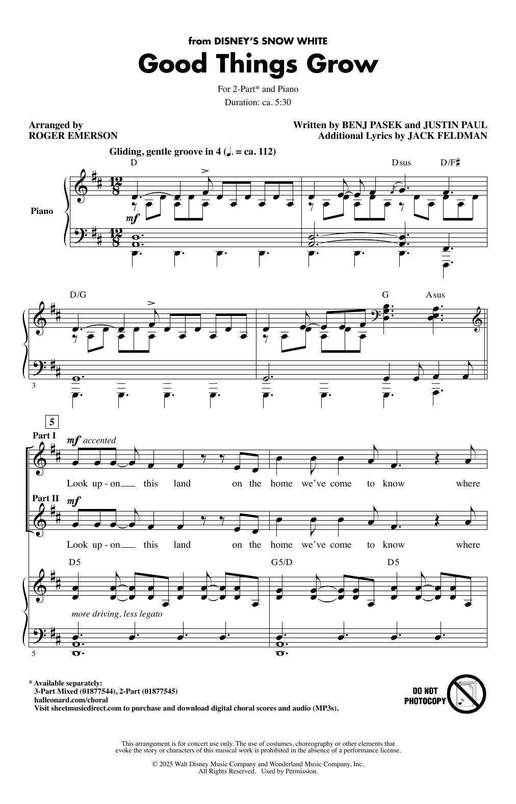 Produktbild zu: Good Things Grow (from Snow White) (arr. Roger Emerson)