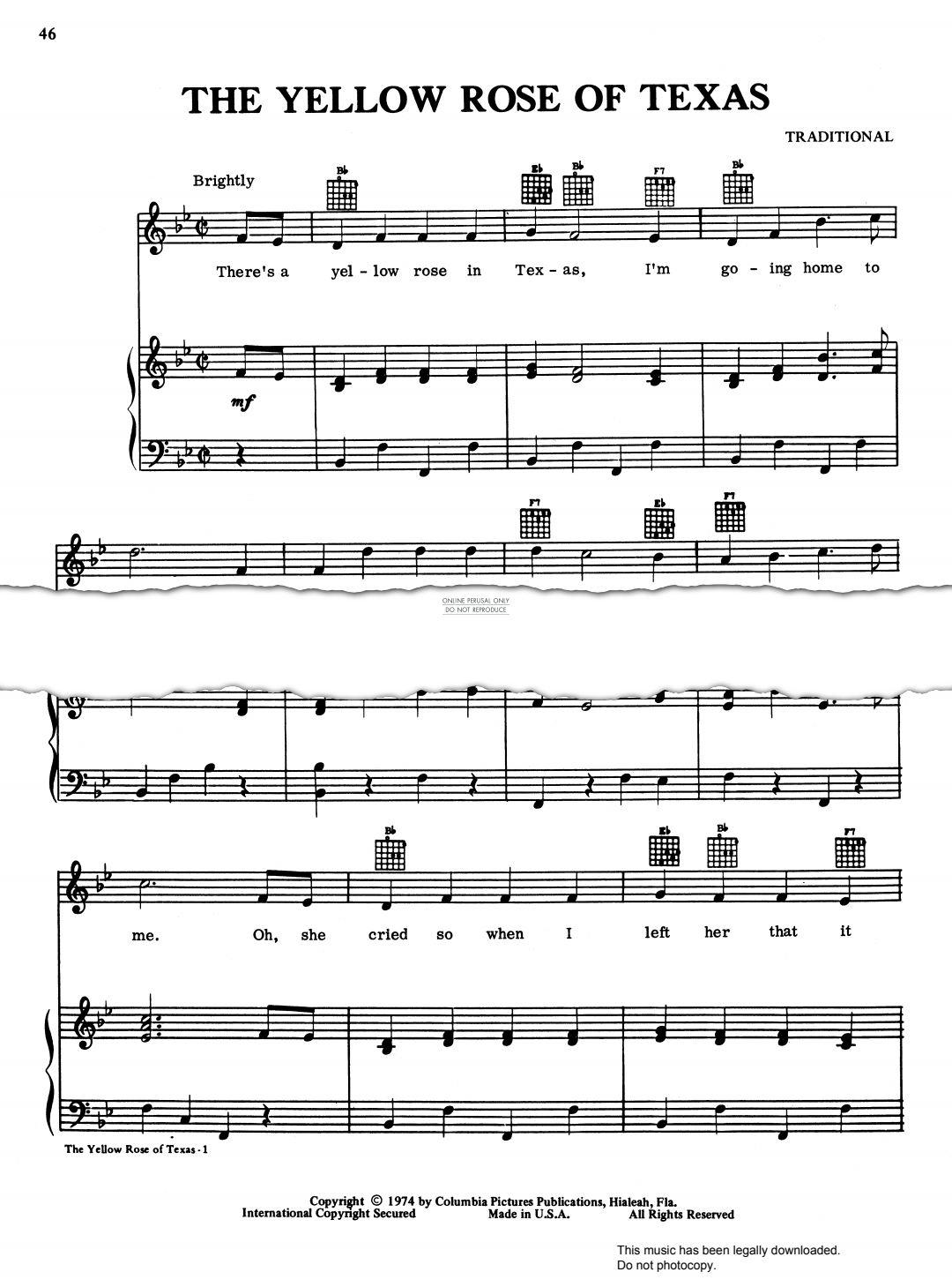 gallery: The Yellow Rose of Texas, Traditional, Gesang, Gitarre, Klavier