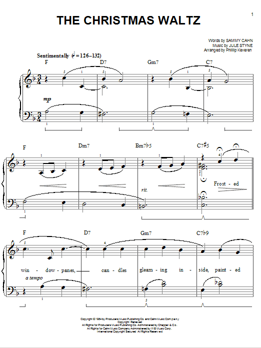 Product gallery: Page 1 of 1 The Christmas Waltz [Jazz version] (arr. Phillip Keveren), Sammy Cahn