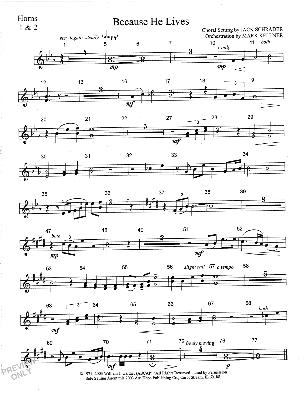 Product picture to: Because He Lives - Flugelhorn Solo