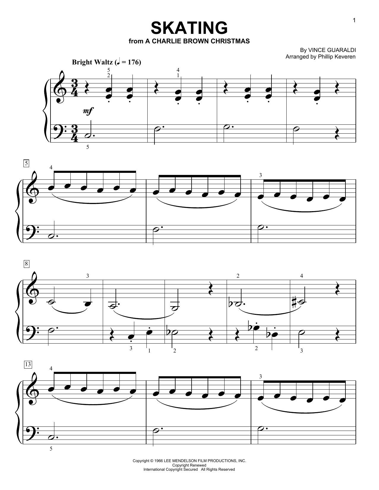 Product picture to: Skating (from A Charlie Brown Christmas) (arr. Phillip Keveren)
