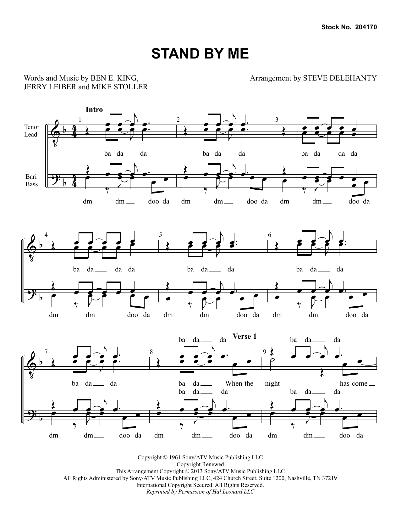 Product gallery: Page 1 of 1 Stand By Me (arr. Steve Delehanty), Ben E. King