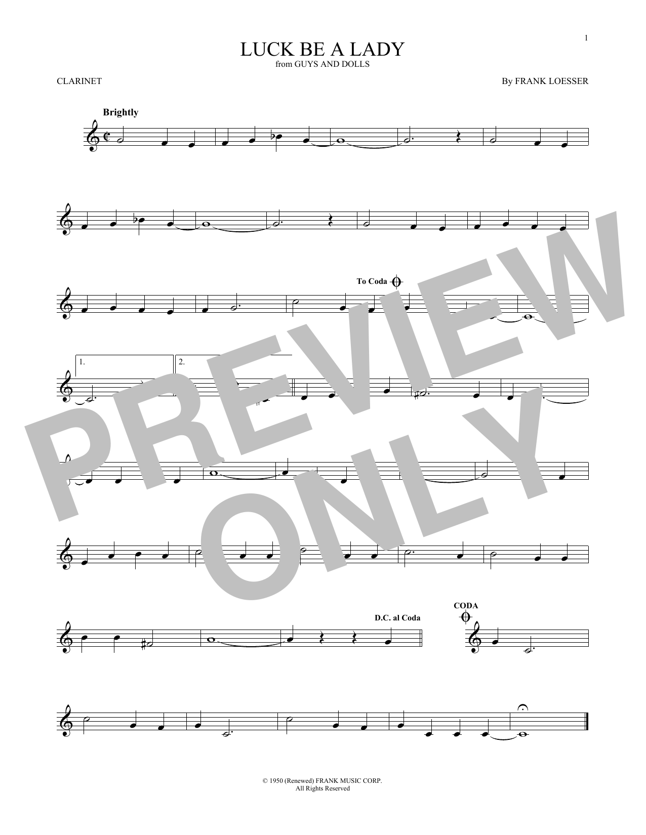 Product gallery: Page 1 of 1 Luck Be A Lady, Frank Loesser
