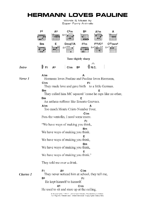 Produktgalerie: Seite 1 von 1 Hermann Loves Pauline, Super Furry Animals, Gitarre