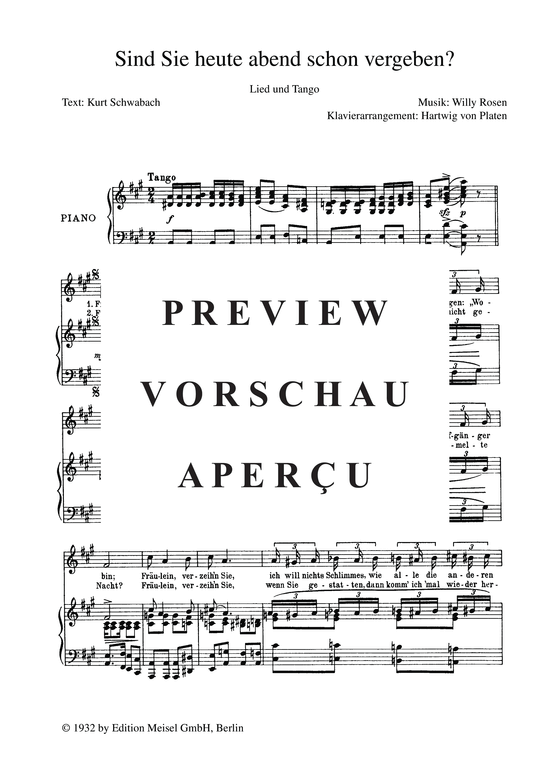 Produktgalerie: Seite 4 von 4 Sind Sie heute abend schon vergeben, 	, Klavier und Gesang