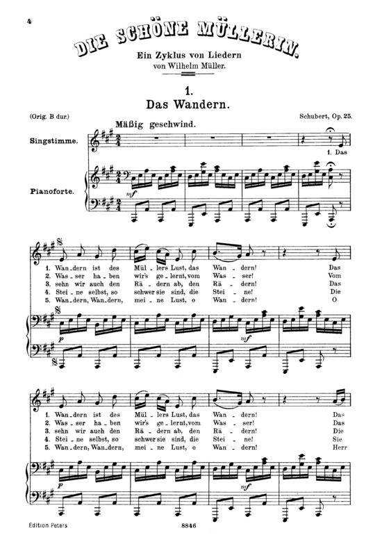 Product picture to: Das Wandern D.795-1 (Die Schöne Müllerin)Franz Schubert