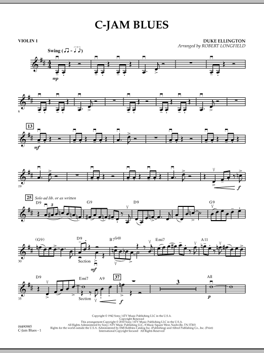 Product picture to: C-Jam Blues - Violin 1