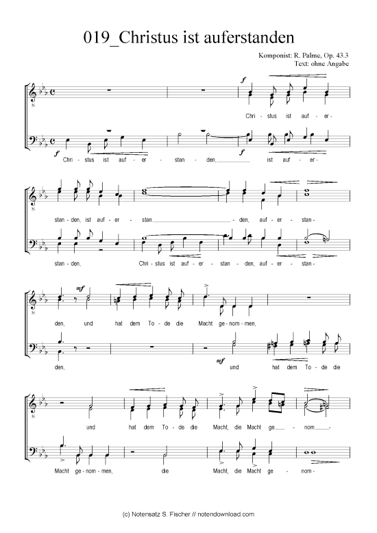 Product picture to: Christus ist auferstanden R. Palme, Op. 43.3 