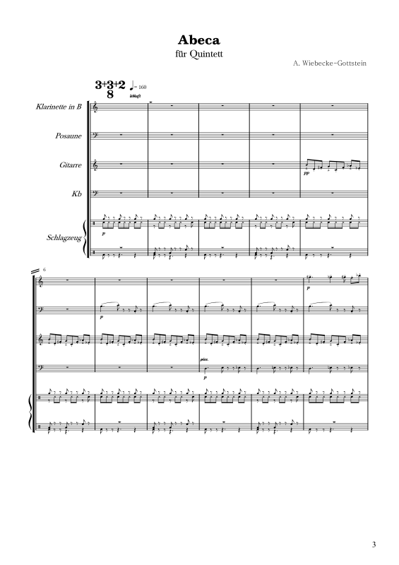 gallery: Abeca, , Quintett: Klarinette in B, Posaune, Gitarre, Kontrabass, Schlagzeug
