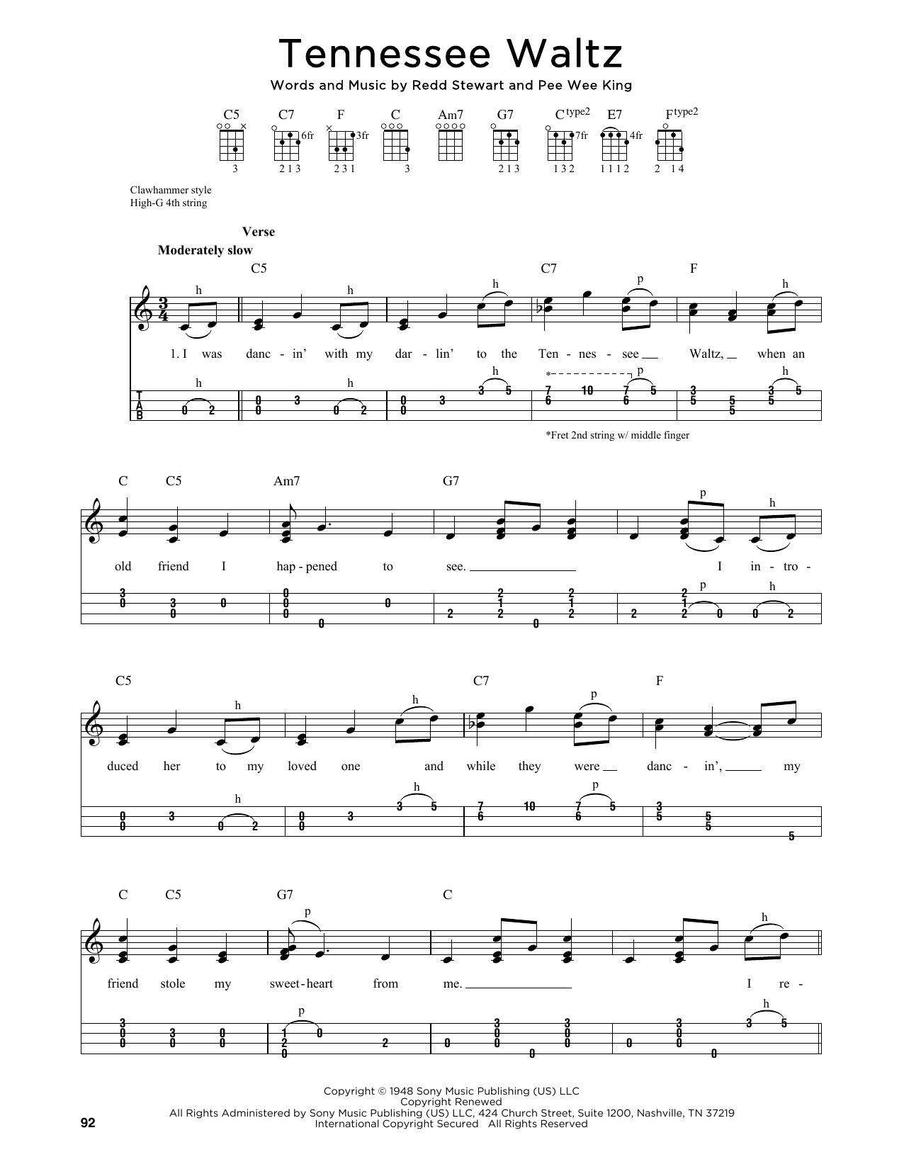 Product gallery: Page 1 of 1 Tennessee Waltz (arr. Jim Schustedt), Patti Page