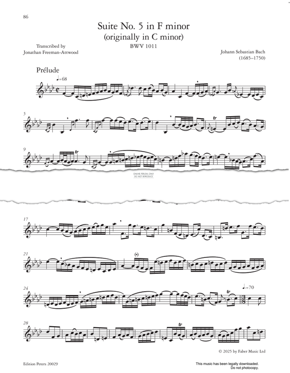 Produktgalerie: Seite 1 von 1 Suite No.5 in F Minor BWV1011, Johann Sebastian Bach, Trompete
