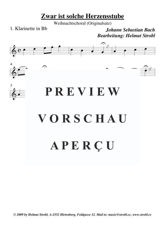 gallery: Zwar ist solche Herzensstube, , Klarinettenquartett