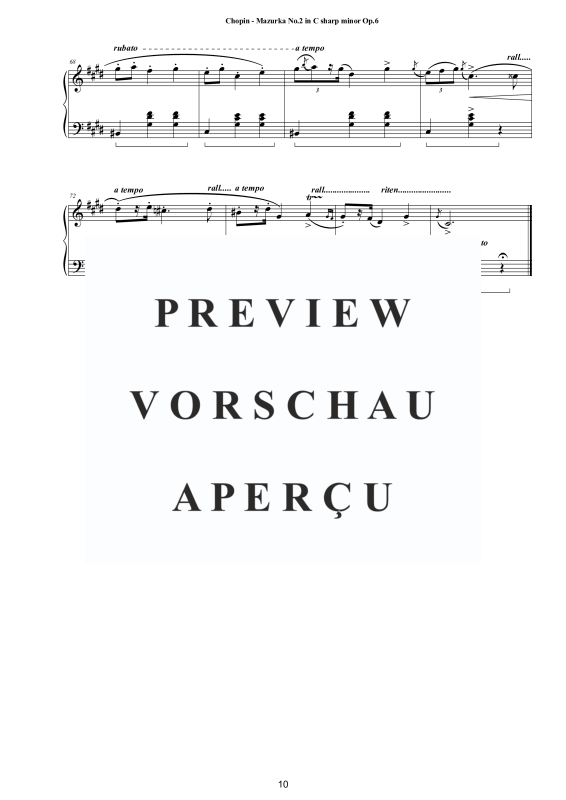 Produktgalerie: Seite 11 von 11 4 Mazurkas Op. 6 für Klavier - Vollständige Partituren, , Klavier Solo
