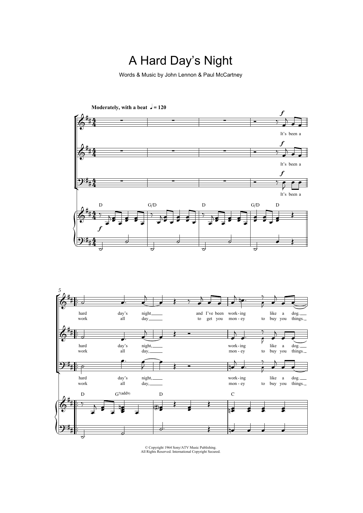 Product picture to: A Hard Day's Night (arr. Barrie Carson Turner)
