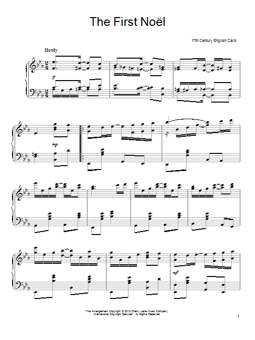 Product gallery: Page 1 of 1 The First Noel [Ragtime version], 17th Century English Carol