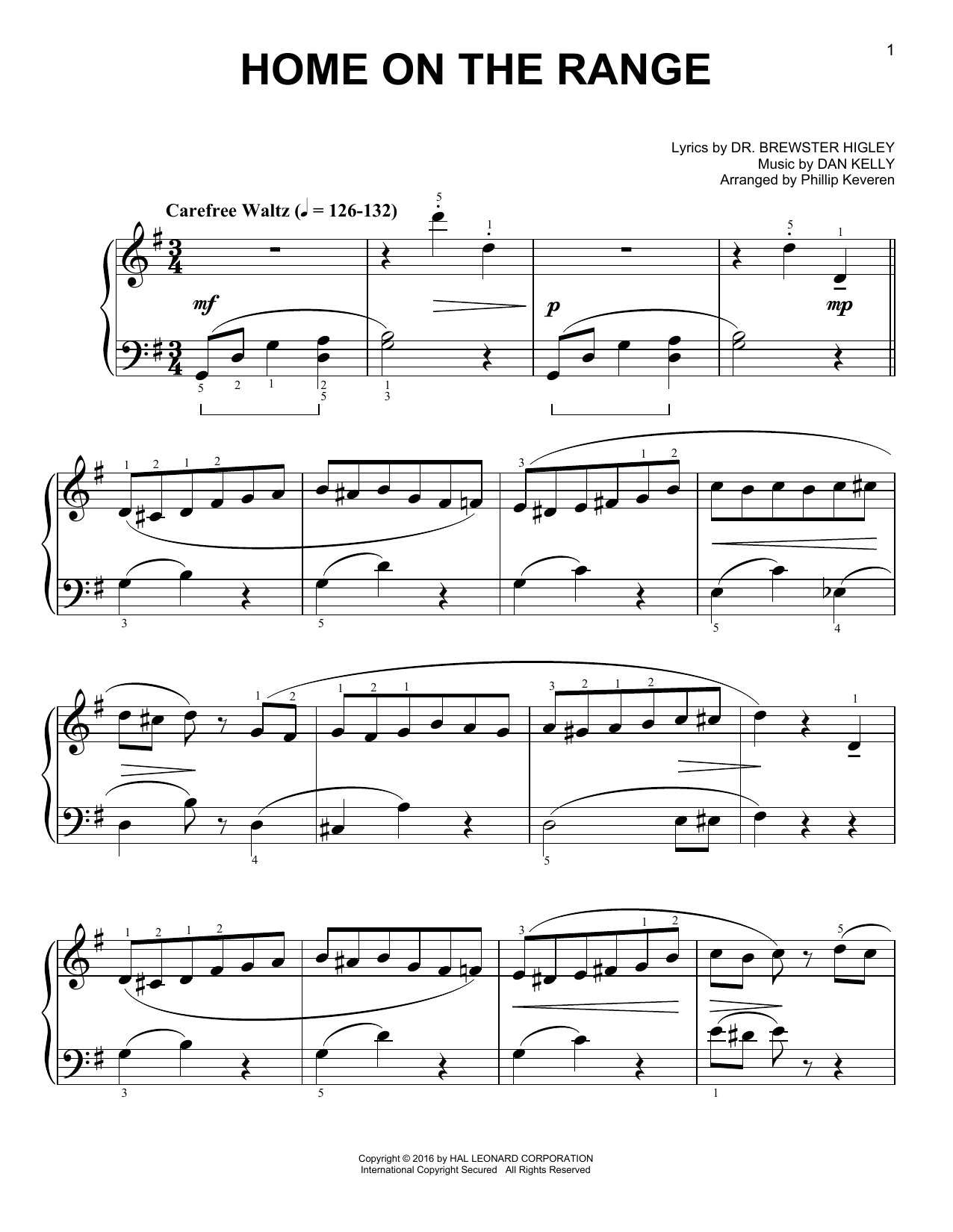 Product picture to: Home On The Range [Classical version] (arr. Phillip Keveren)