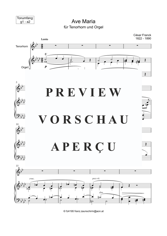 Produktgalerie: Seite 2 von 10 Ave Maria, , Tenorhorn und Orgel
