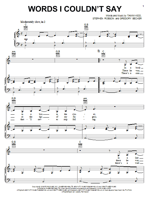 Produktgalerie: Seite 1 von 1 Words I Couldn't Say, Leighton Meester, Gesang, Gitarre, Klavier