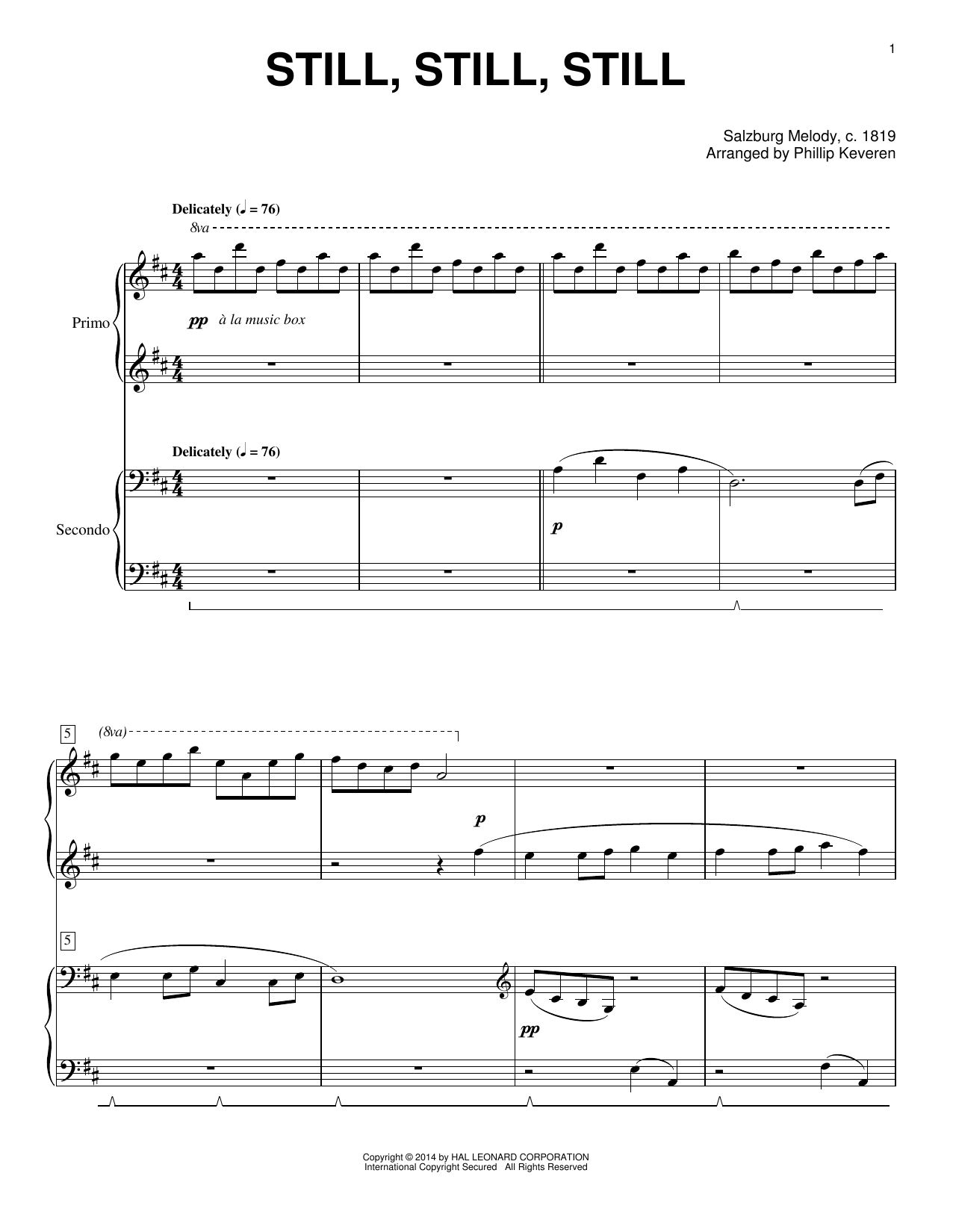 Product picture to: Still, Still, Still (arr. Phillip Keveren)