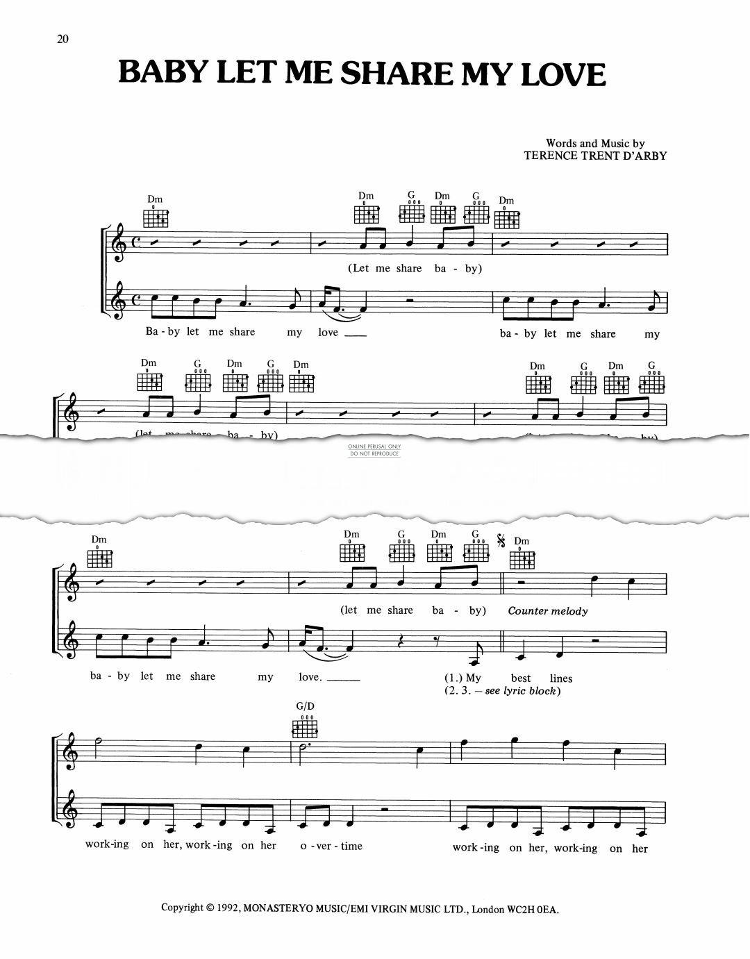 Product gallery: Page 1 of 1 Baby Let Me Share My Love, Terence Trent D'Arby