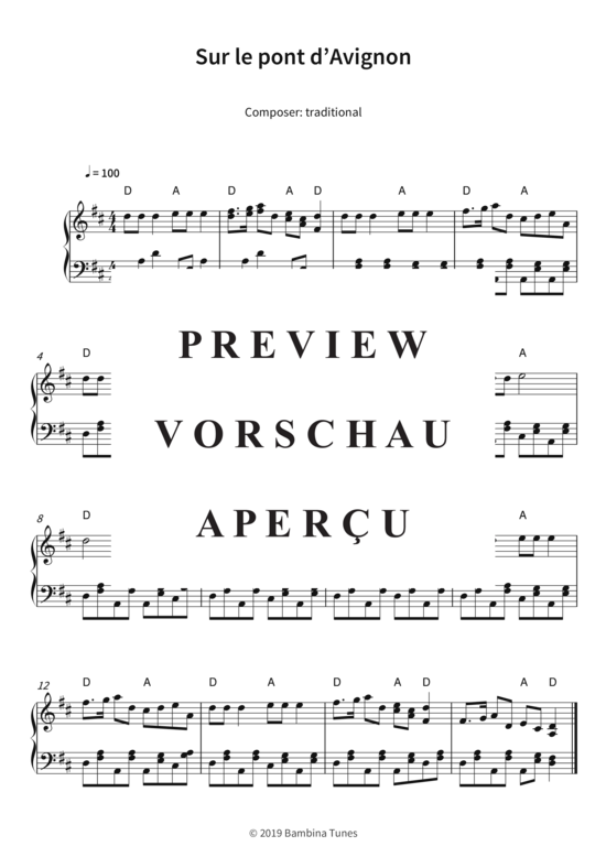 gallery: Sur le pont d´Avignon , , Piano Solo