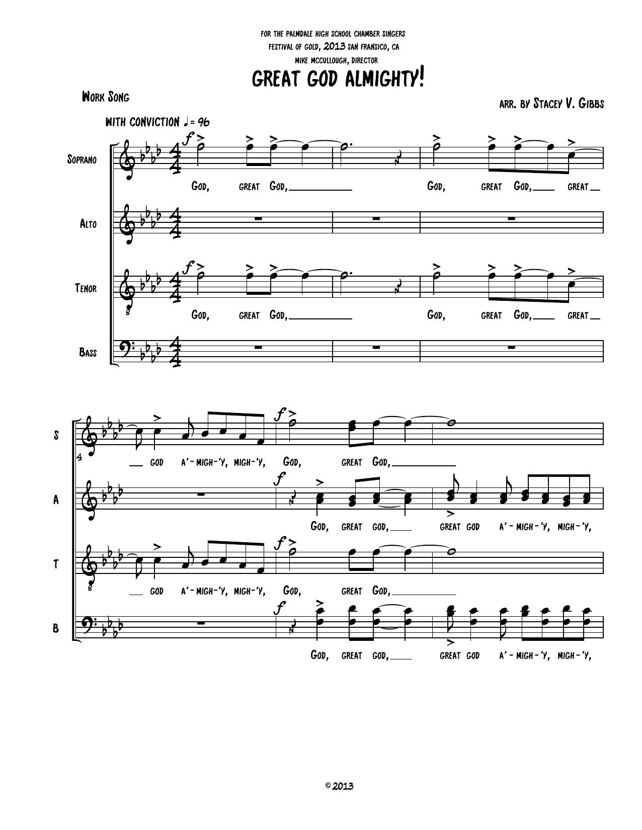 Product gallery: Page 1 of 1 Great God Almighty (arr. Stacey V. Gibbs), Work Song