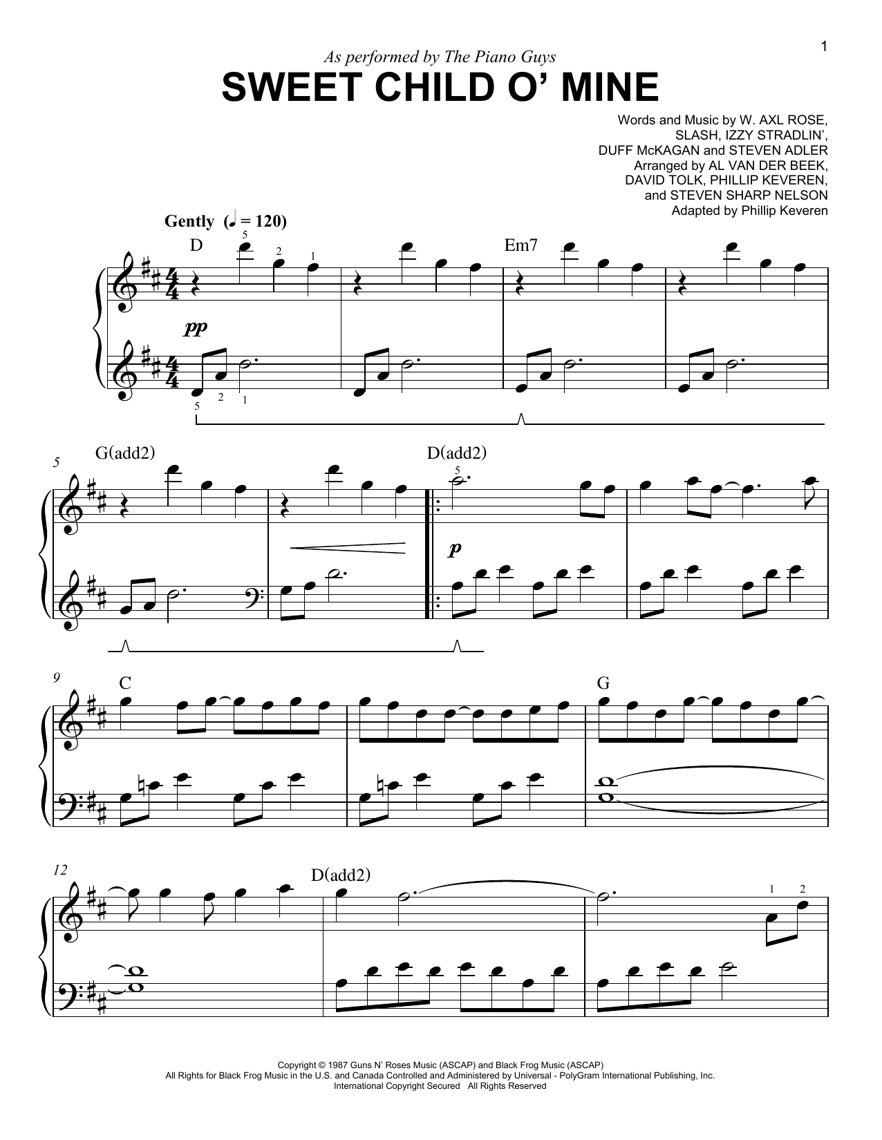 Produktbild zu: Sweet Child O' Mine (arr. Phillip Keveren)
