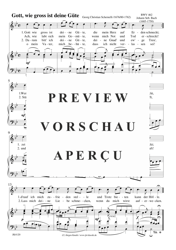 gallery: Gott, wie gross ist deine Güte BWV 462, , Gesang und Klavier/Orgel