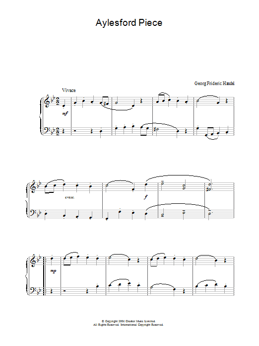 Product gallery: Page 1 of 1 Aylesford Piece, George Frideric Handel