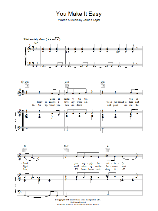 Produktgalerie: Seite 1 von 1 You Make It Easy, James Taylor, Gesang, Gitarre, Klavier