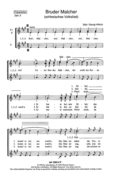 Product picture to: Bruder Malcher Schlesisches Volkslied