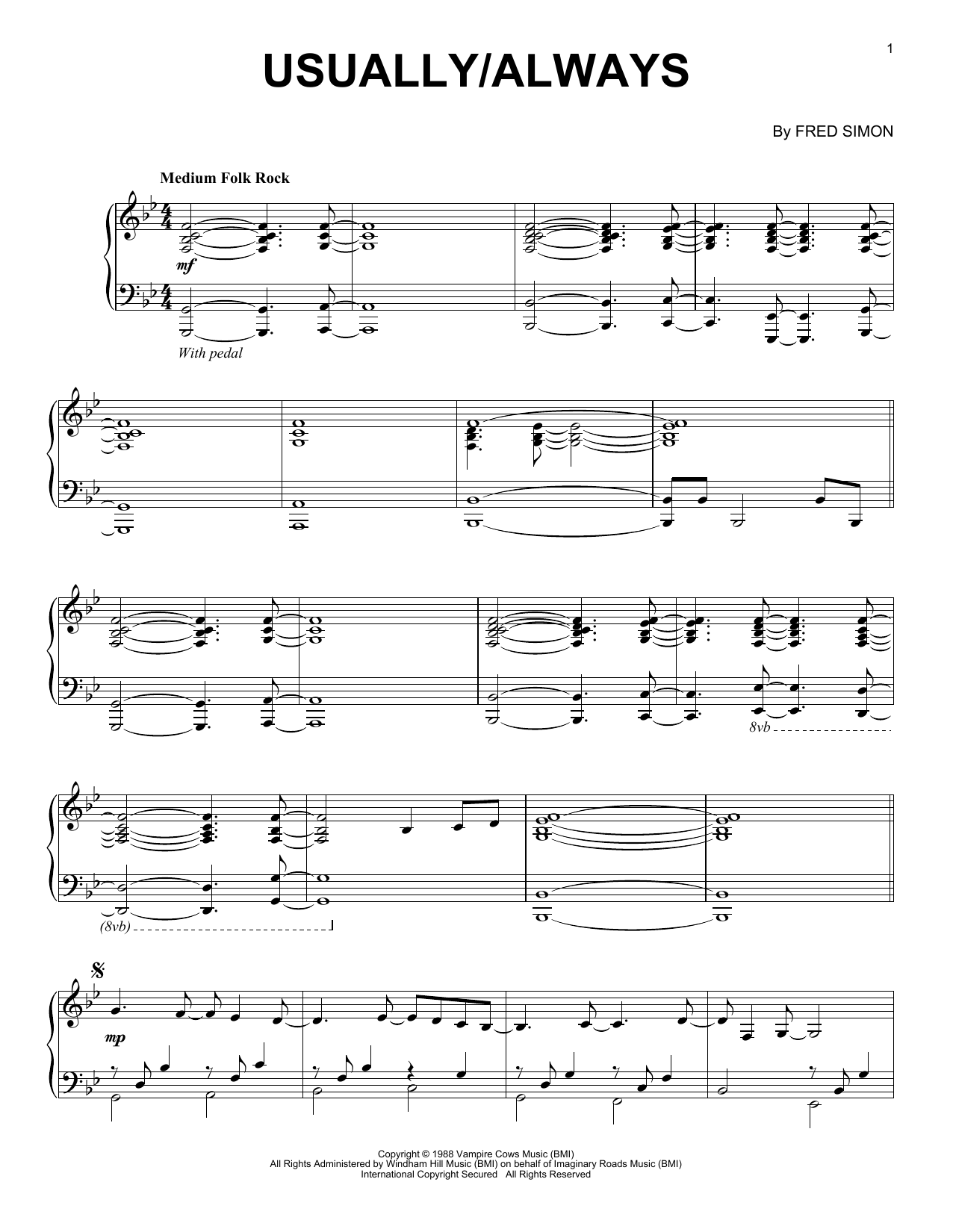 Produktgalerie: Seite 1 von 1 Usually/Always, Fred Simon, Klavier