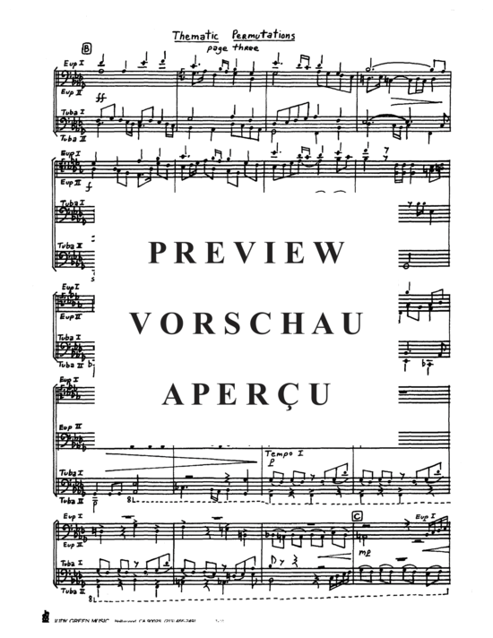 Product gallery: Page 5 of 21 Thematic Permutations , , (Tuba Quartett EETT)