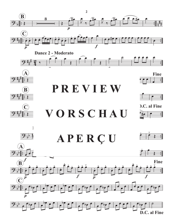 Produktgalerie: Seite 17 von 19 Overture and Three Country Dances, K. 106 , , (Blechbläserquintett)
