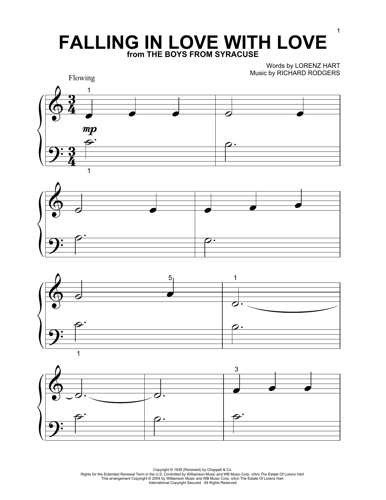 Produktgalerie: Seite 1 von 1 Falling In Love With Love (from The Boys From Syracuse), Rodgers & Hart, Klavier