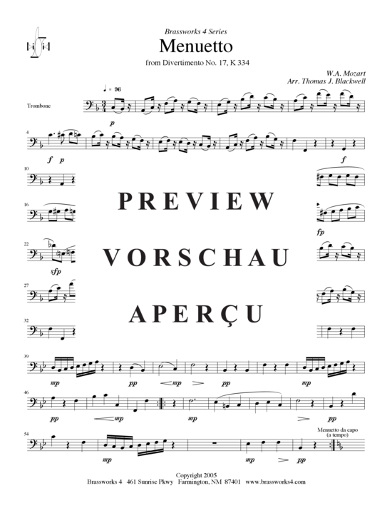 Produktgalerie: Seite 8 von 8 Menuett, , (2xTrompete in B, Horn in F, Posaune)