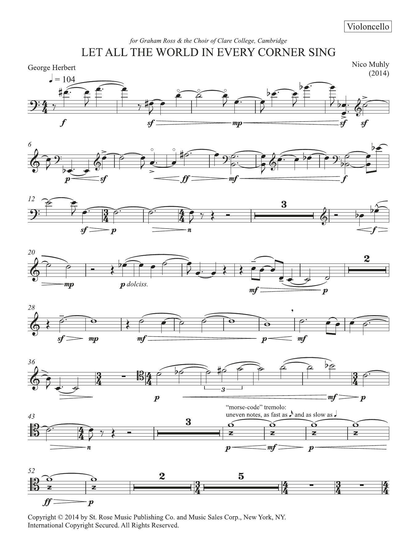 Produktgalerie: Seite 1 von 1 Let All The World In Every Corner Sing, Nico Muhly, Violoncello