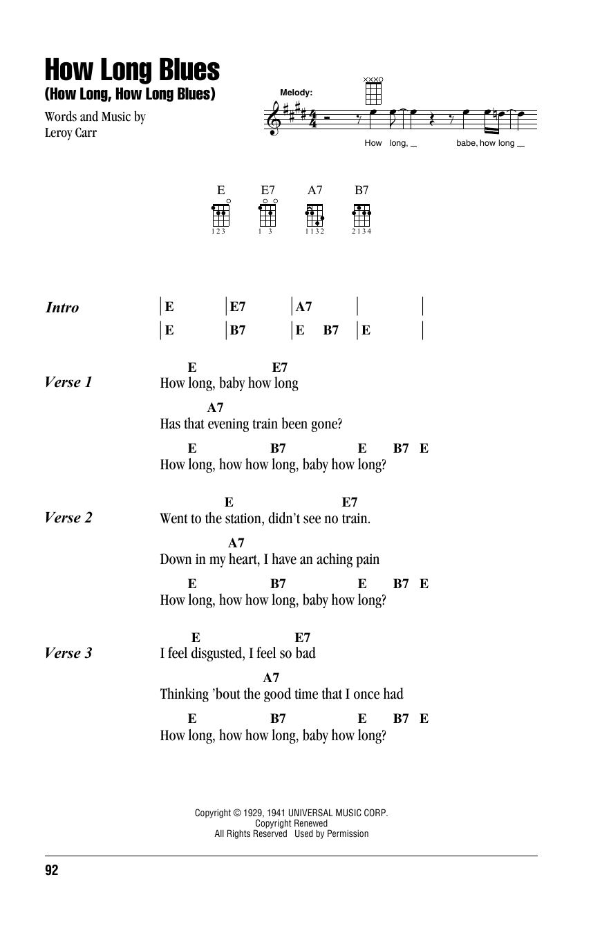 Produktgalerie: Seite 1 von 1 How Long Blues (How Long, How Long Blues), Leroy Carr, Mandoline