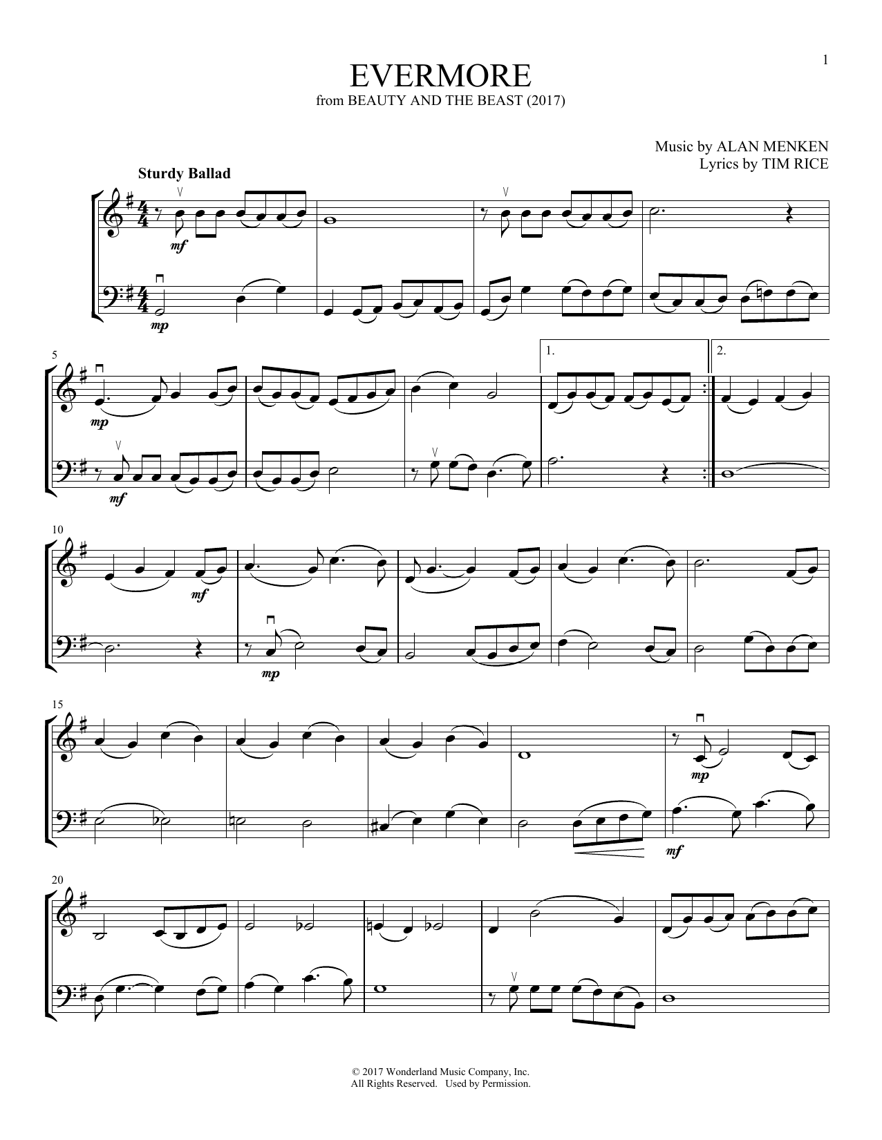 Produktgalerie: Seite 1 von 1 Evermore (from Beauty And The Beast) (arr. Michelle Hynson), Alan Menken