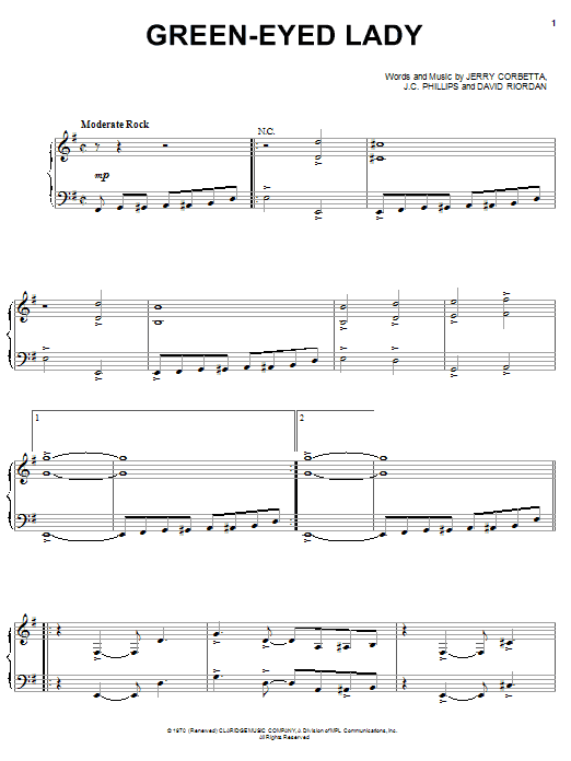 Produktgalerie: Seite 1 von 1 Green-Eyed Lady, Sugarloaf, Gesang, Gitarre, Klavier