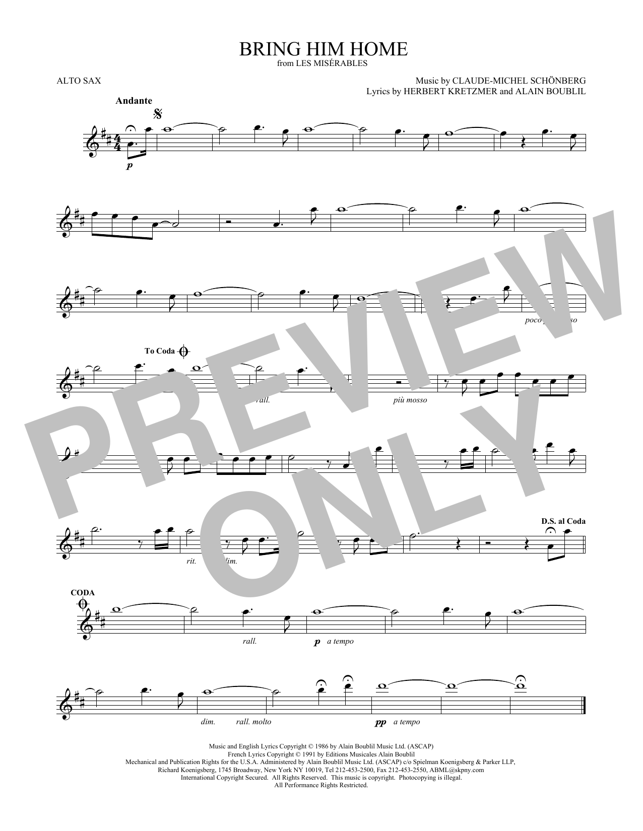 Product gallery: Page 1 of 1 Bring Him Home, Claude-Michel Schönberg