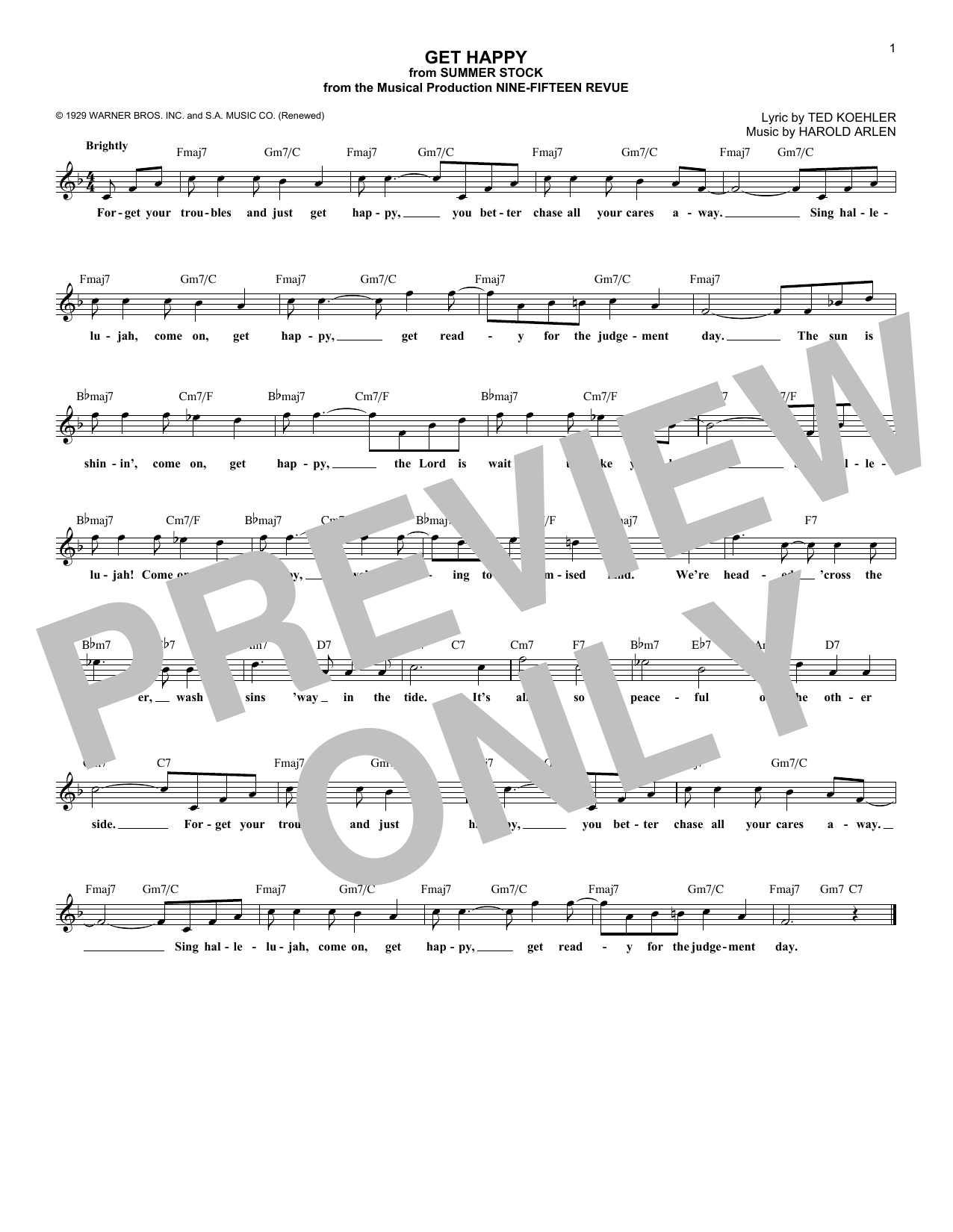 Produktgalerie: Seite 1 von 1 Get Happy, Harold Arlen, Melodieinstrument