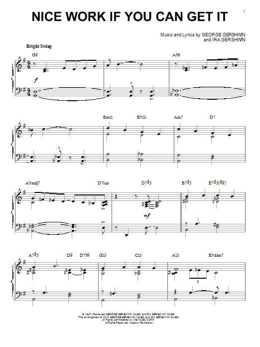 Produktbild zu: Nice Work If You Can Get It [Jazz version] (arr. Brent Edstrom)