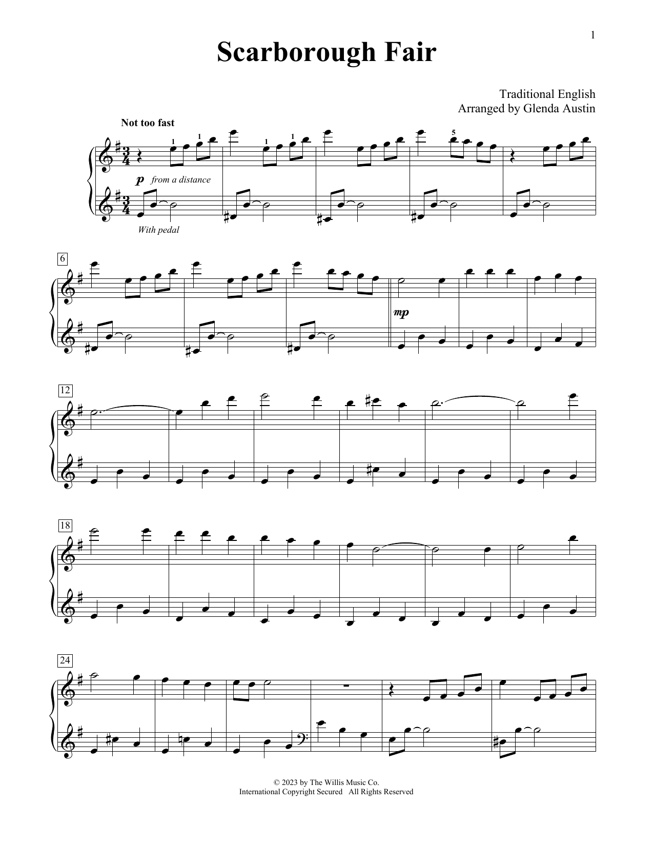 Product picture to: Scarborough Fair (arr. Glenda Austin)