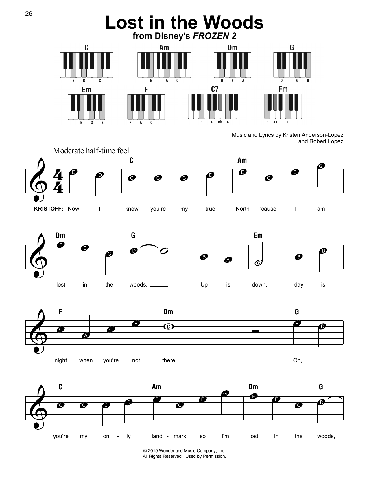 Produktbild zu: Lost In The Woods (from Disney's Frozen 2)