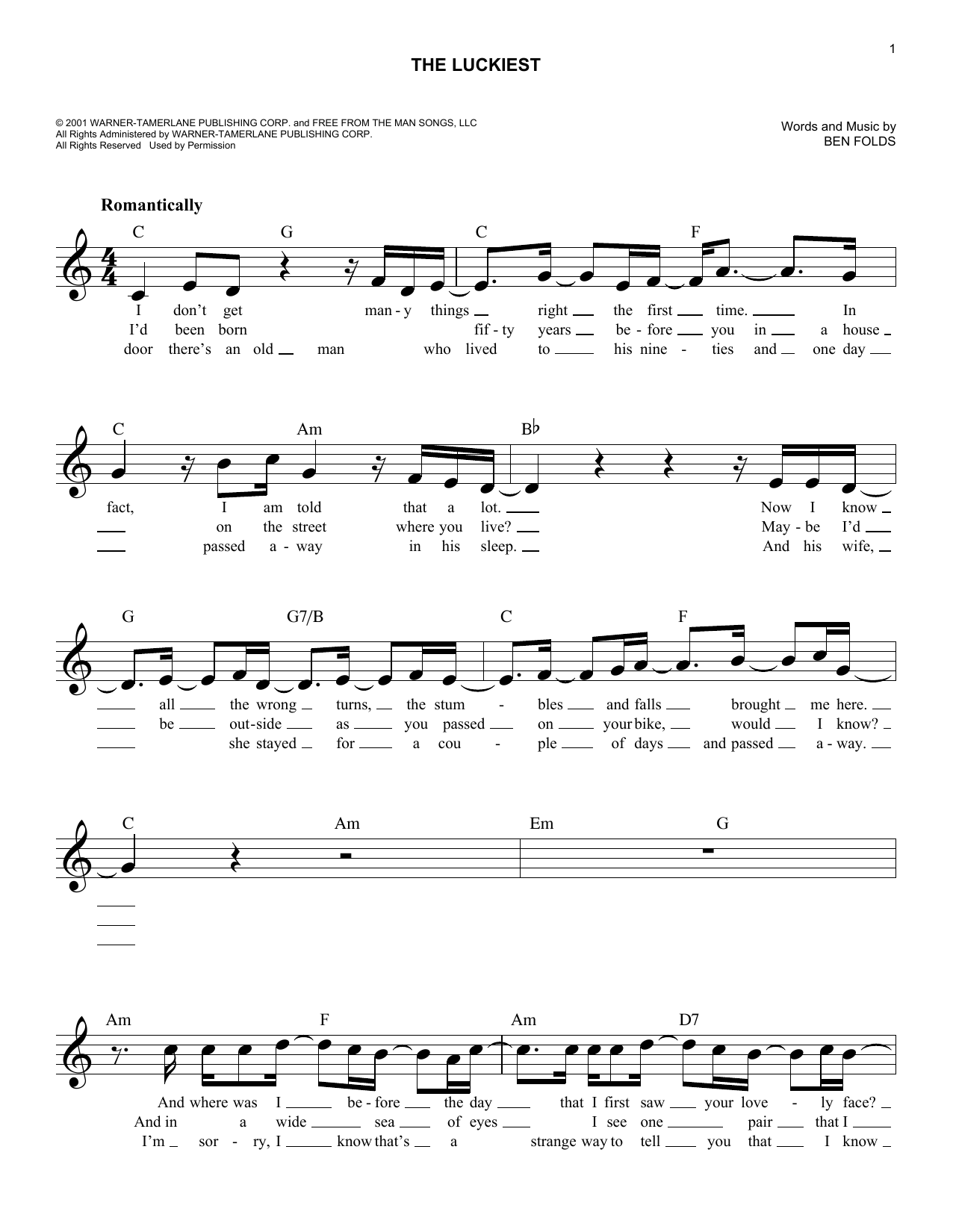 Product picture to:  The Luckiest - Ben Folds