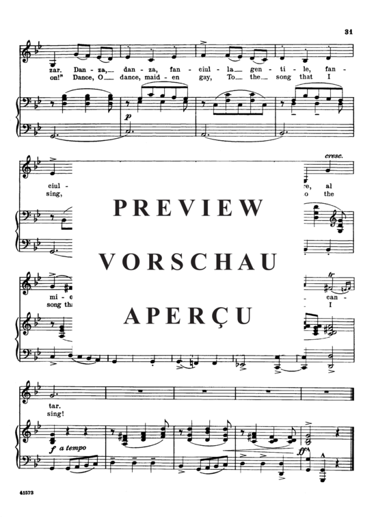 Product gallery: Page 5 of 5 Danza, danza, fanciulla, Parisotti, Alessandro, Low Voice and Piano